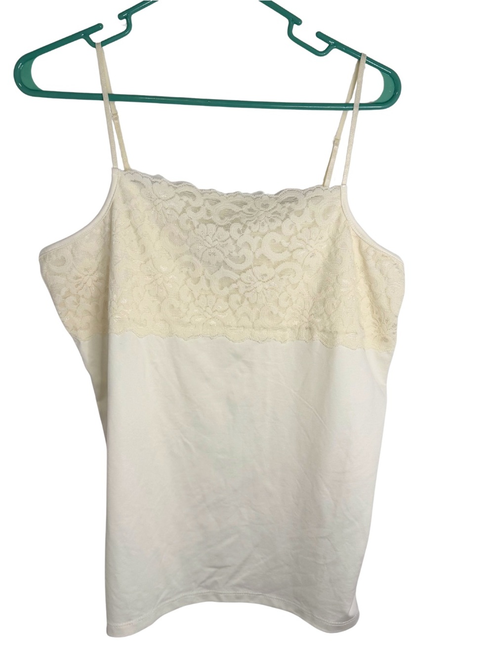 3/$20 Boutique Essentials Ivory Lace Trim Camisole Slip Size XL